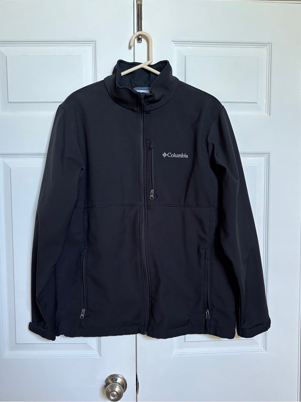 Columbia Men’s Large Black Softshell Jacket Full Zip Fleece Lined